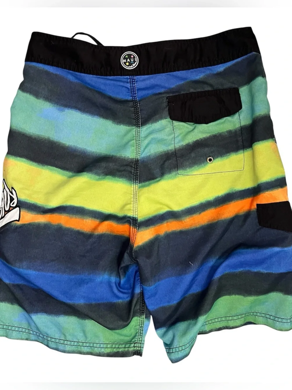 Maui & Sons Men’s Swim Board Shorts Trunks Embroidered Logo Multi color Size 32